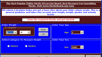 MB Calorie Calculator