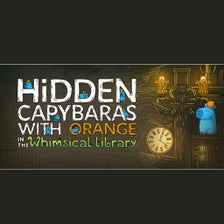 Hidden Capybaras with Orange in the Whimsical Library